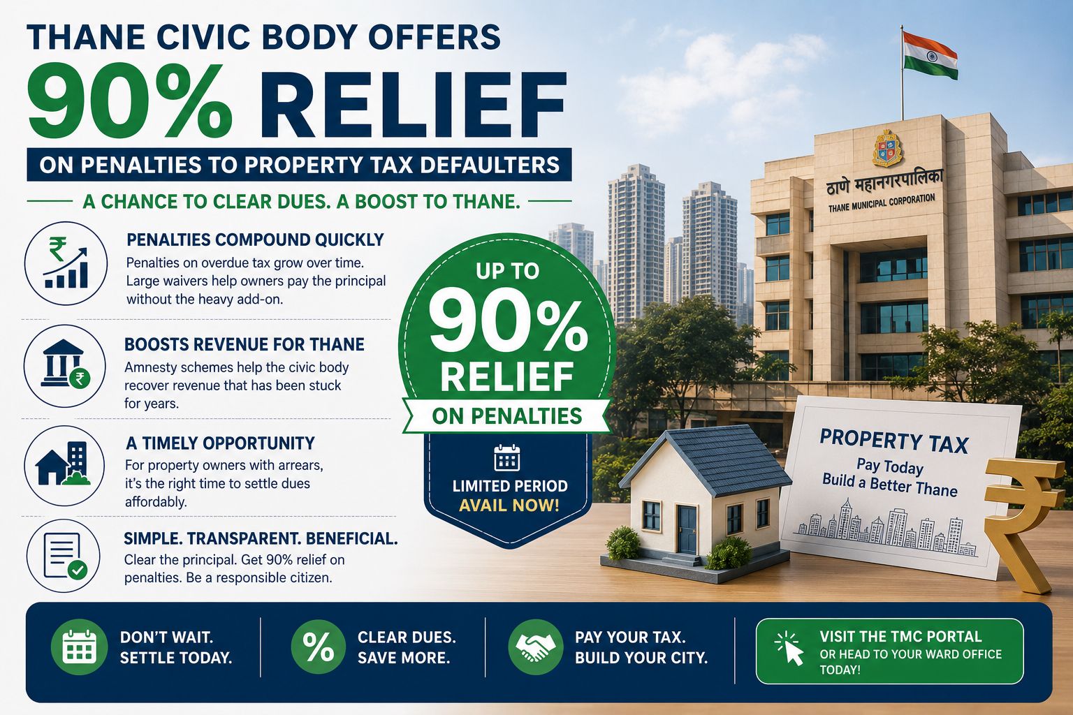 Thane Offers 90% Penalty Relief to Property Tax Defaulters