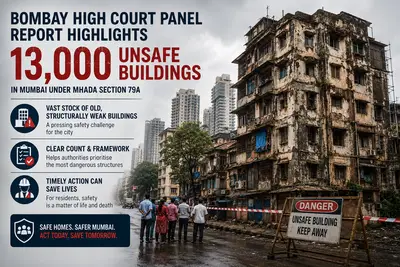 A report flags 13,000 unsafe buildings across Mumbai