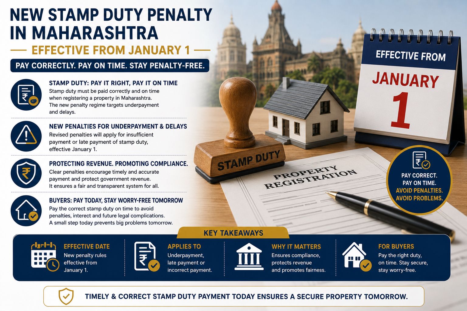 Maharashtra Introduces New Stamp Duty Penalty Rules for Property Transactions