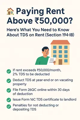 TDS to be deducted by Renters for Rent above 50000 - Full Guide