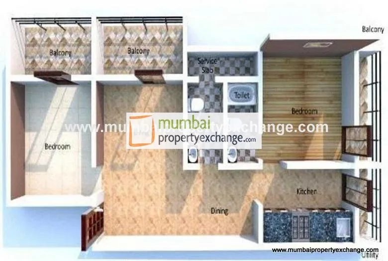 2 BHK Floor Plan