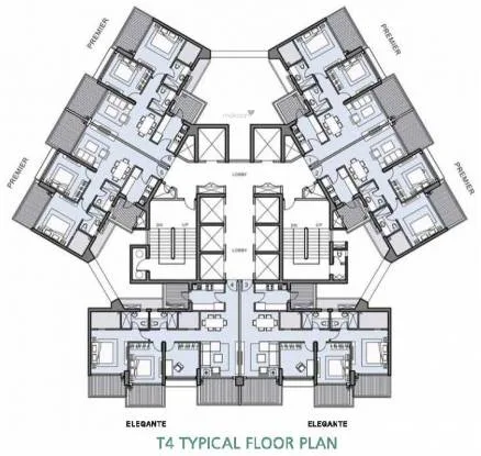 Crescent Bay T4 Typical Floor Plan