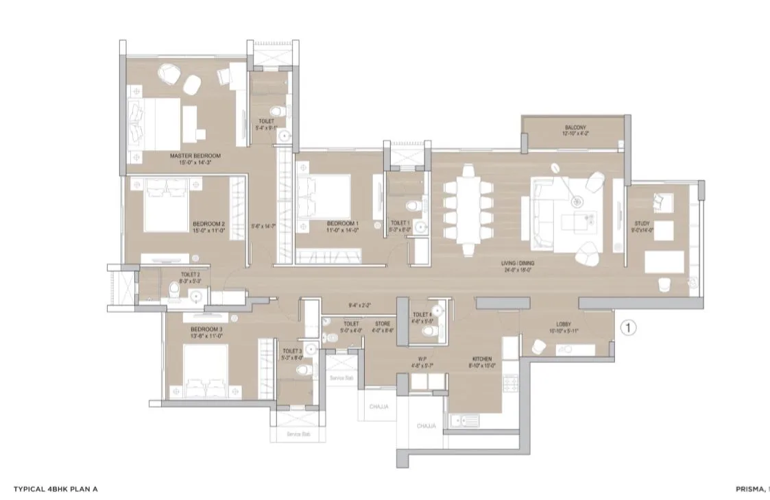 Prisma Typical 4BHK Plan A