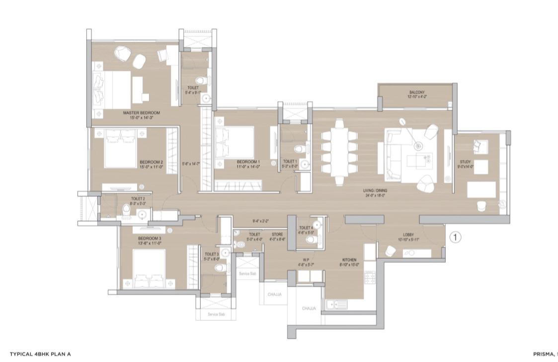 Prisma Typical 4BHK Plan A