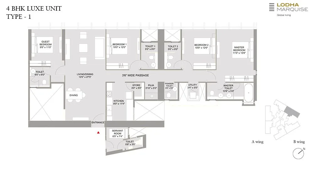 Lodha Marquise 4_BHK_LUXE_UNIT_TYPE_1