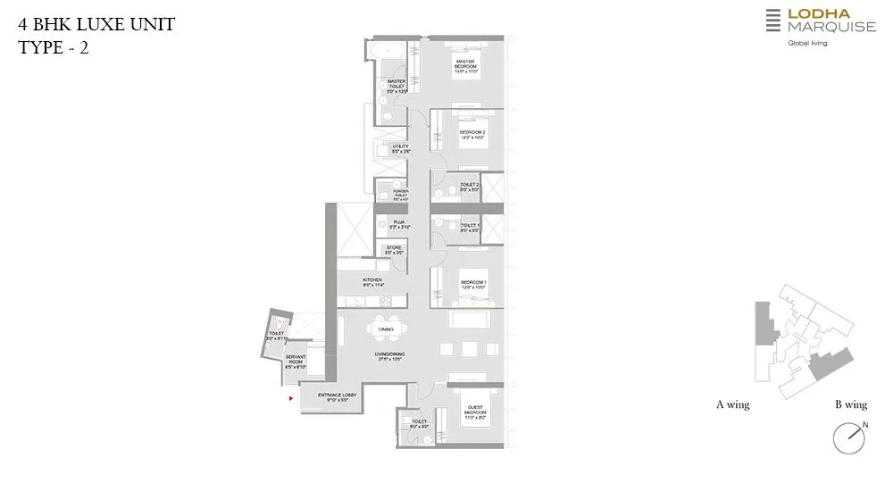 Lodha Marquise 4_BHK_LUXE_UNIT_TYPE_2