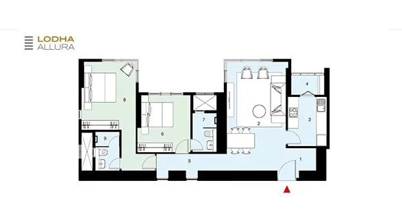 Lodha Allura 2BHK Plan