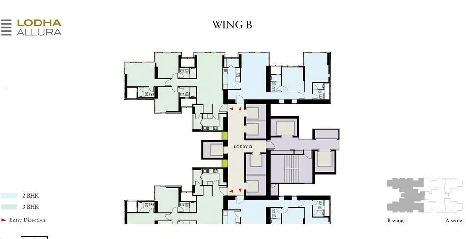 Lodha Allura Wing B Typical Plan