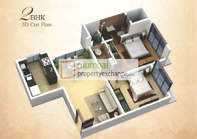 2 BHK Floor Plan