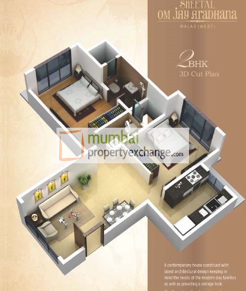 2 BHK Floor Plan