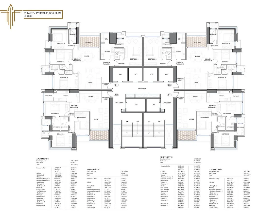Trinity Vertical 2nd-12th Typical Floor Plan