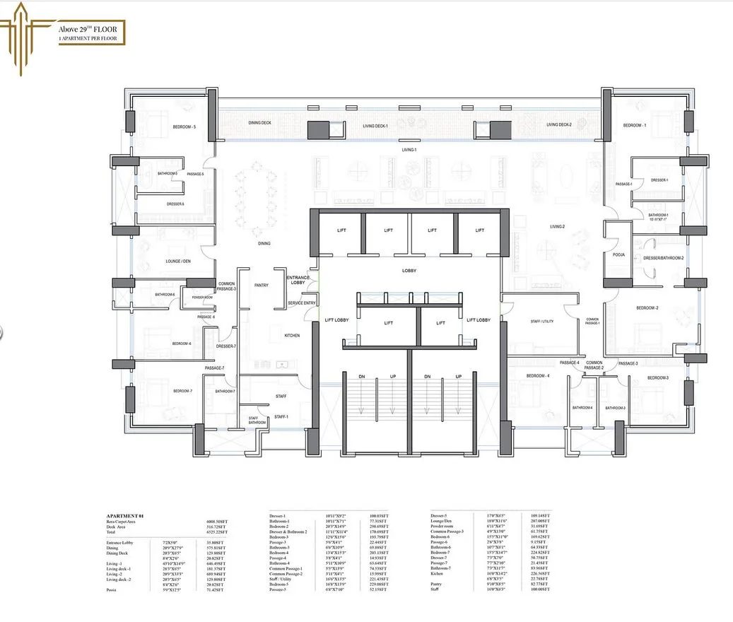 Trinity Vertical Above 29th 1 Flat Per Floor