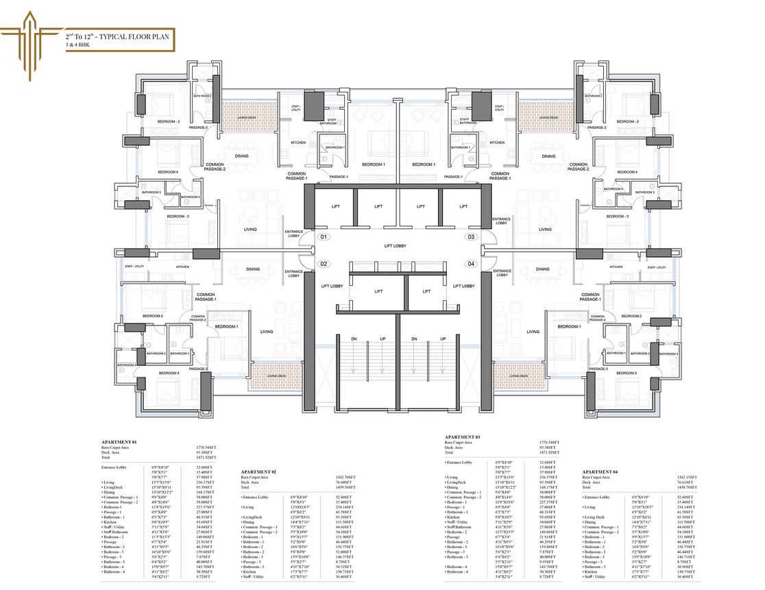 Trinity Vertical 2nd-12th Typical Floor Plan