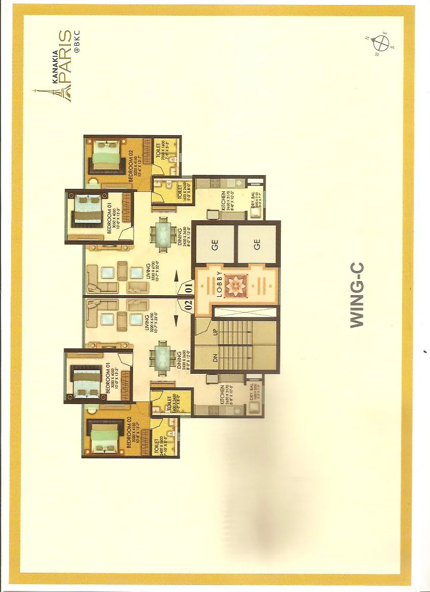 Kanakia-Paris-2-BHK-Floor-Plan Wing C