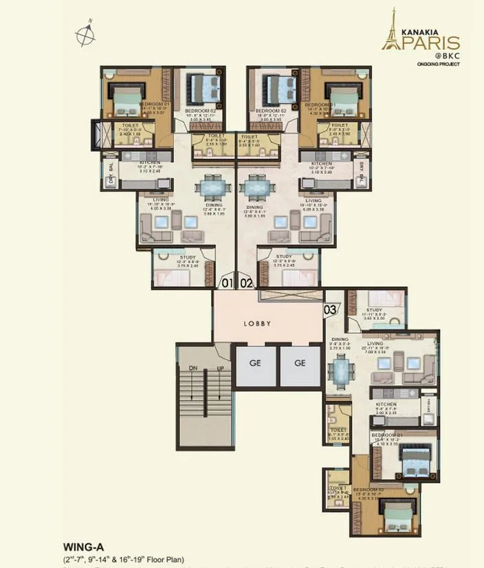 Kanakia Paris Wing A Floor Plan