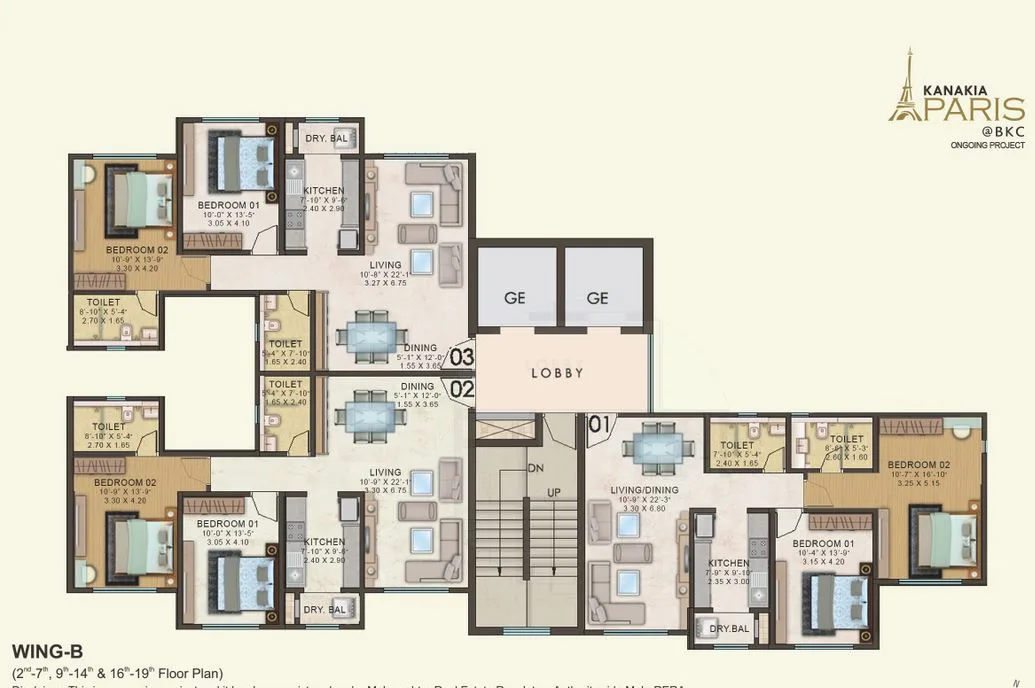 Kanakia Paris Wing B Floor Plan