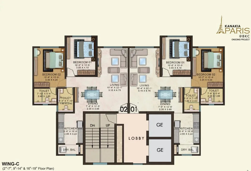 Kanakia Paris Wing C Floor Plan