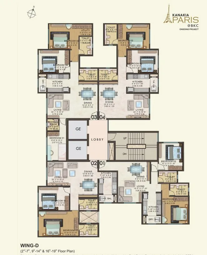 Kanakia Paris Wing D Floor Plan