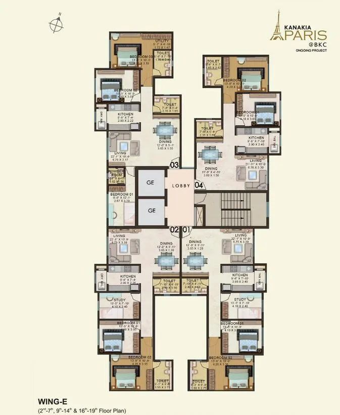 Kanakia Paris Wing E Floor Plan