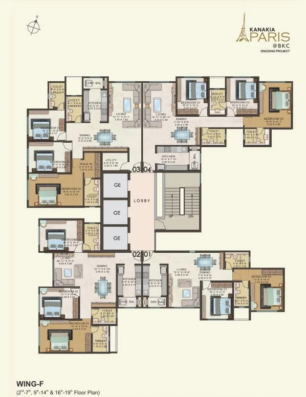 Kanakia Paris Wing F Floor Plan