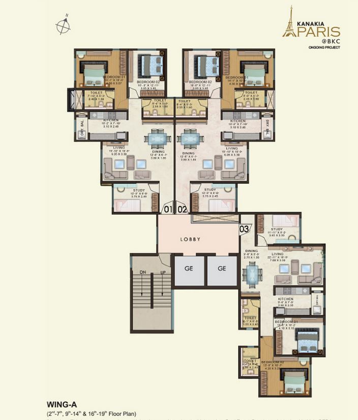 Kanakia Paris Wing A Floor Plan