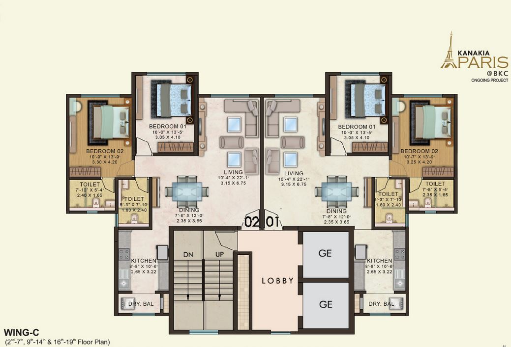 Kanakia Paris Wing C Floor Plan