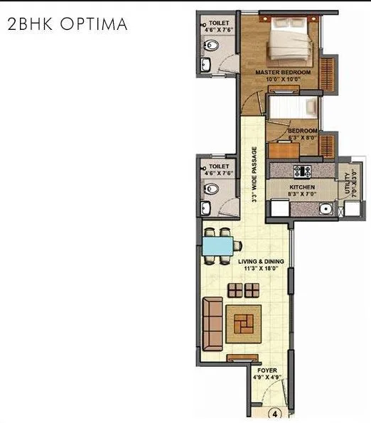 Lodha Palava Downtown 2BHK Optima Type-2