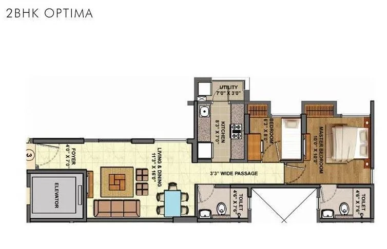 Lodha Palava Downtown 2BHK Optima