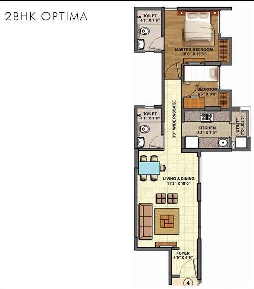 Lodha Palava Downtown 2BHK Optima Type-2