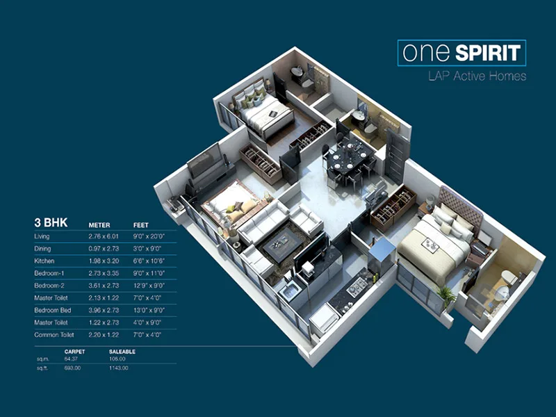 3 BHK Floor Plan — photo 5