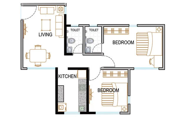 Ujval 2BHK Plan