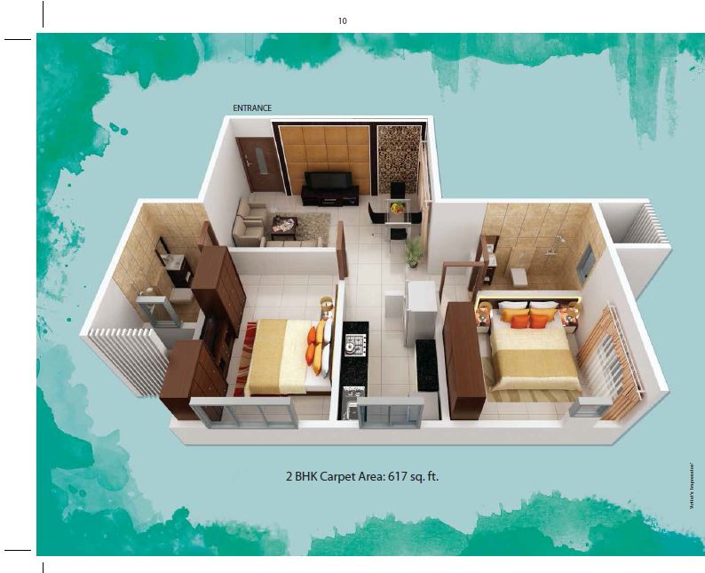Ujval 2BHK Isometric Plan