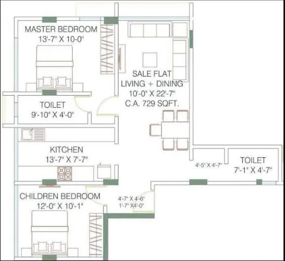 Annexe 2BHK Plan