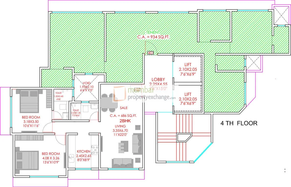 Cluster plan 4th floor