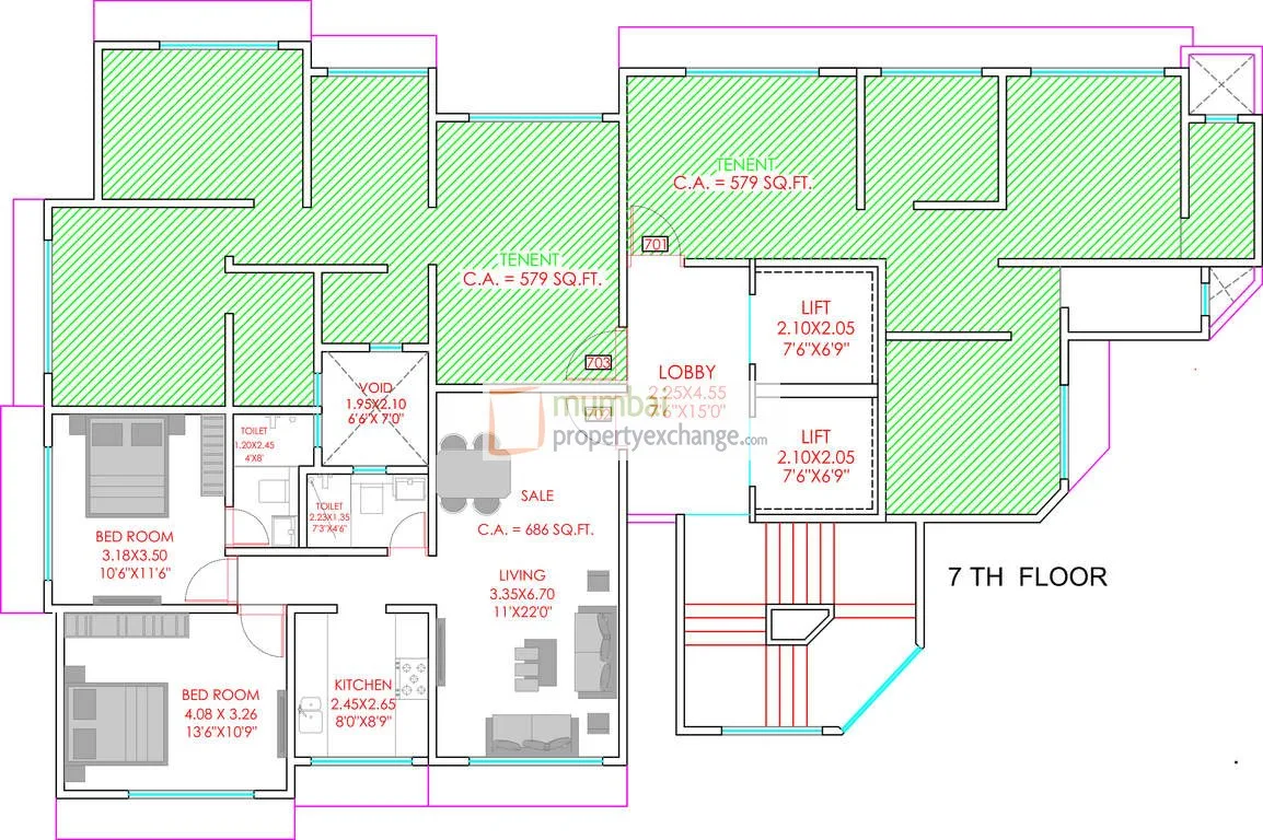 Cluster plan 7th floor