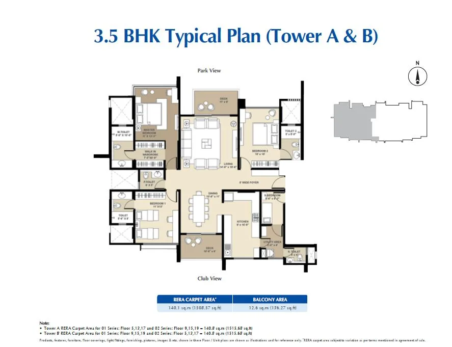 Vicinia 3.5BHK Typical Plan (A,B)