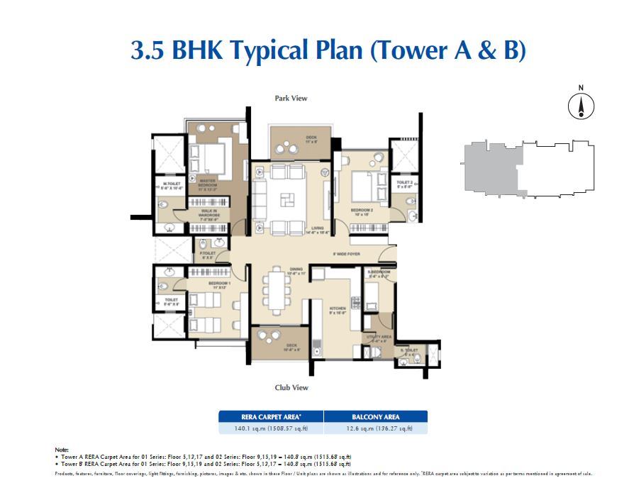 Vicinia 3.5BHK Typical Plan (A,B)