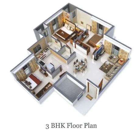 Lashkaria Empress 3BHK Floor Plan
