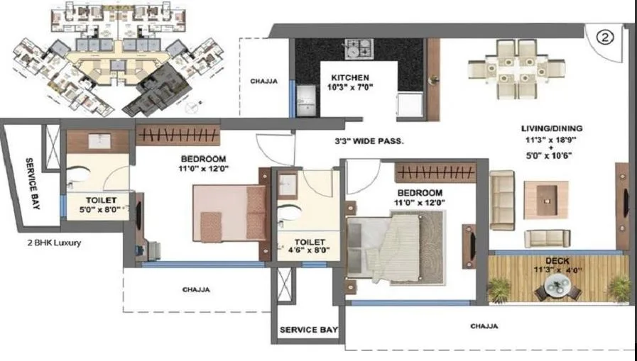 Epsilon 2BHK Luxury Plan