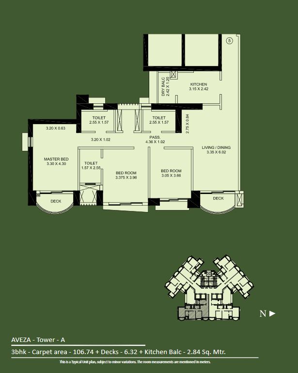 Aveza Tower A - 3BHK