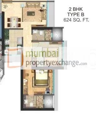 2BHK Floor Plan