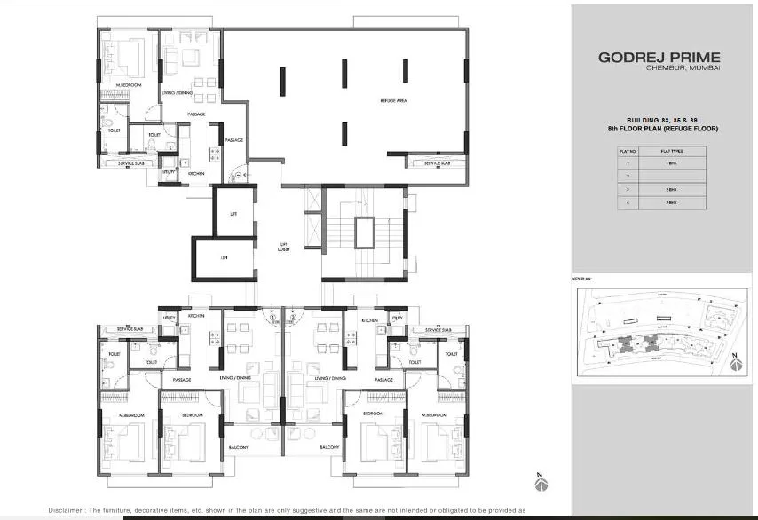 Godrej Prime S3, S5, S9 8th Floor Refuge Plan