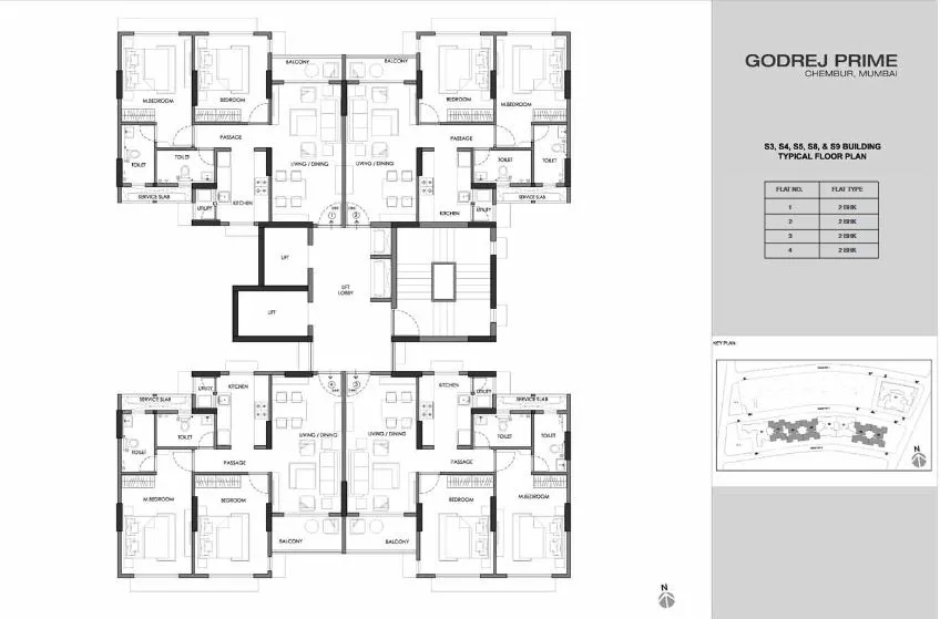 Godrej Prime S4, S5, S8, S9 Typical Floor Plan
