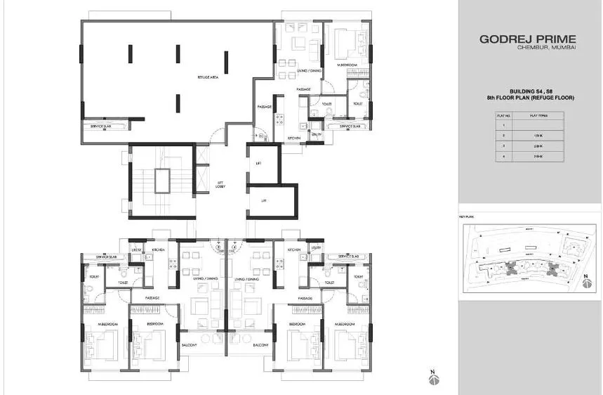 Godrej Prime S4, S8 8th Floor Refuge Plan