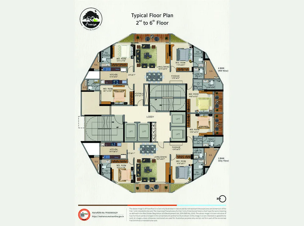 Tridhaatu Aranya Typical Floor Plan 2nd-6th floor