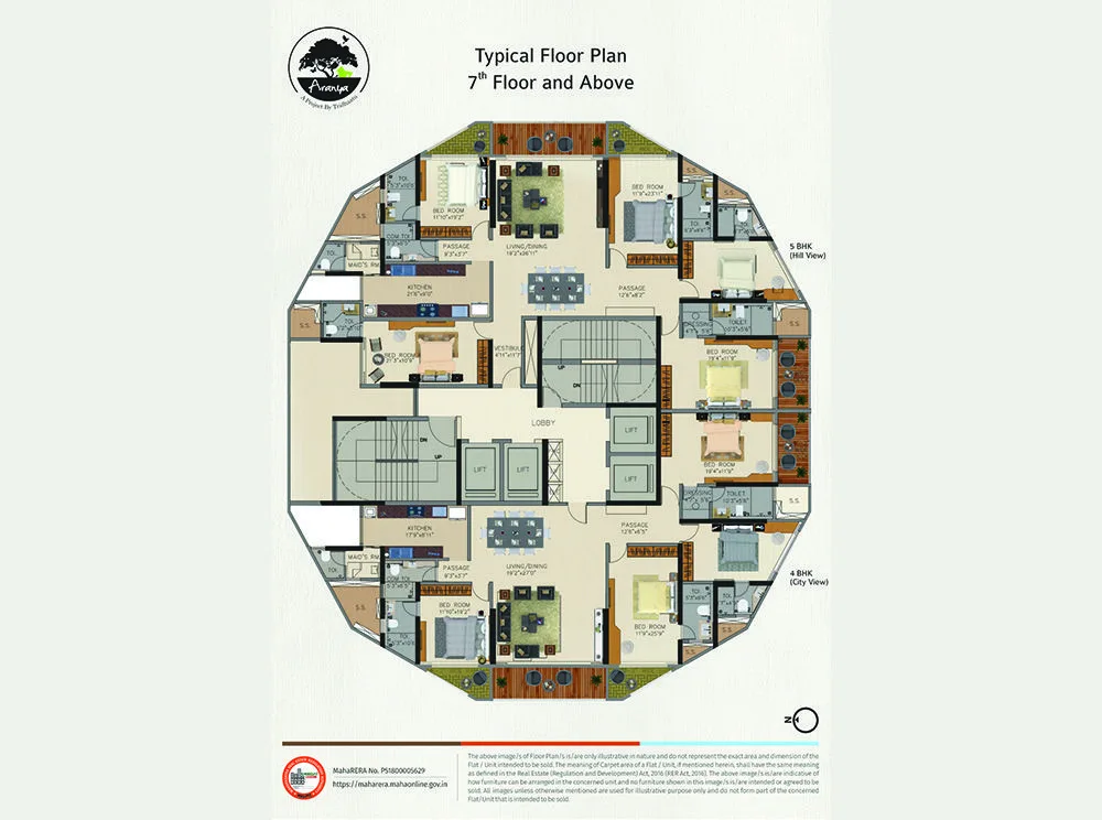 Tridhaatu Aranya Typical Floor Plan 7th and Above
