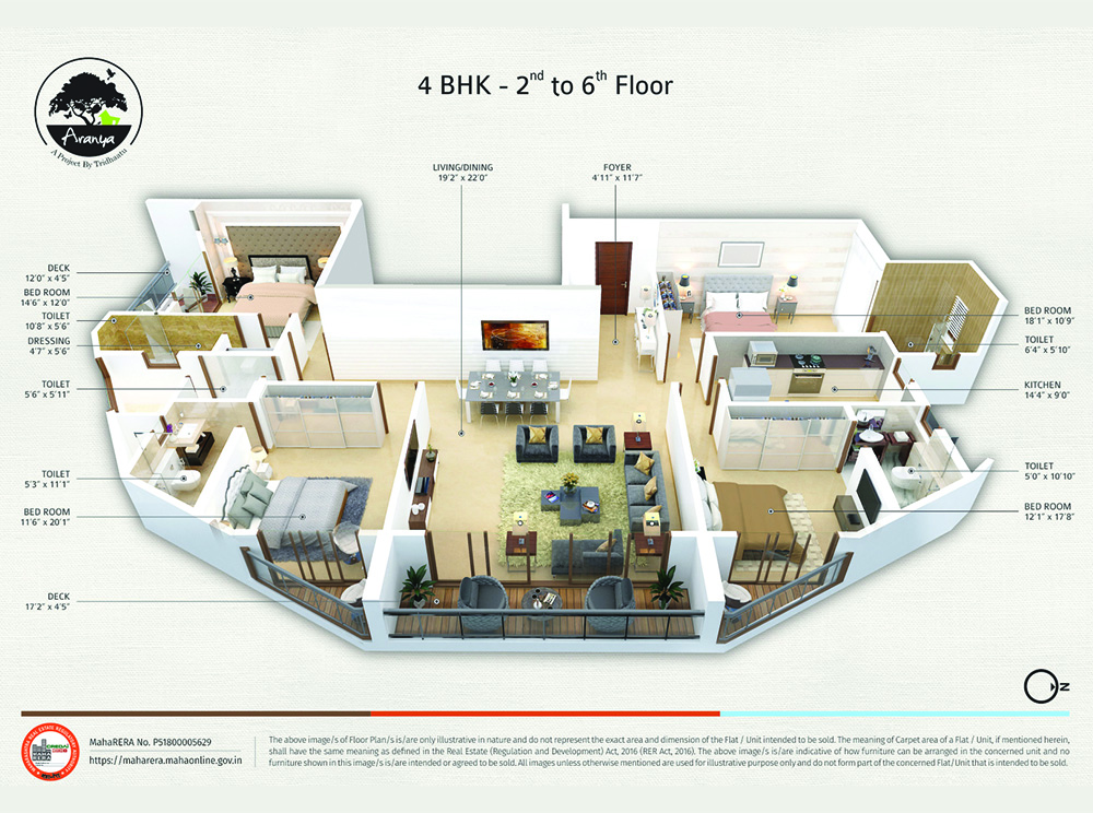 Tridhaatu Aranya 4BHK Plan 2nd-6th