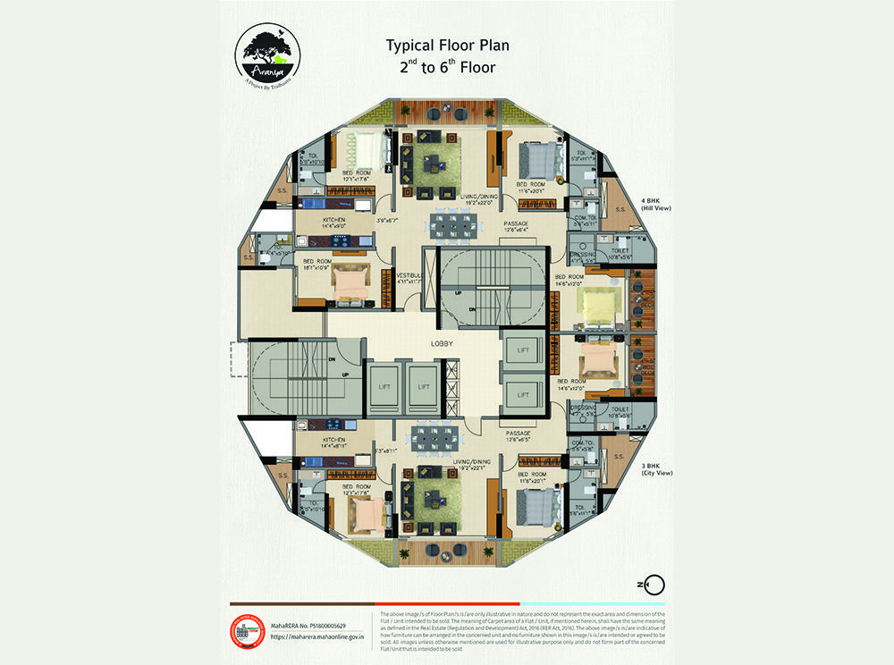 Tridhaatu Aranya Typical Floor Plan 2nd-6th floor