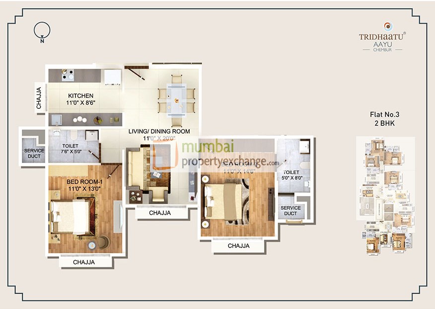 Flat No 3 2BHK