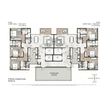 Rustomjee Paramount Khar(W) Typical Floor Plan Wing D